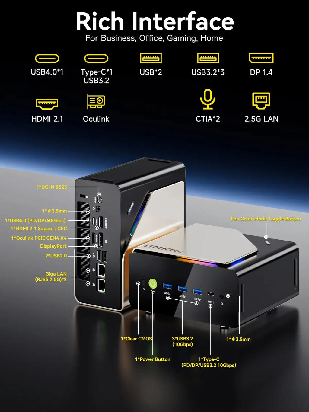 GMKtec EVO-T1 Intel® Core™ Ultra 9 285H AI Mini PC